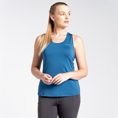 Craghoppers Damen blau ärmelloses Lauftop Größe 16 (B3)