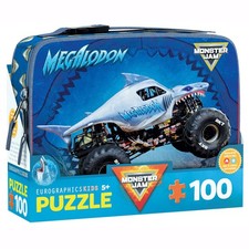 Eurographics Monster Jam Puzzle & Lunch Box - Megalodon, 100-Piece Jigsaw, 5+
