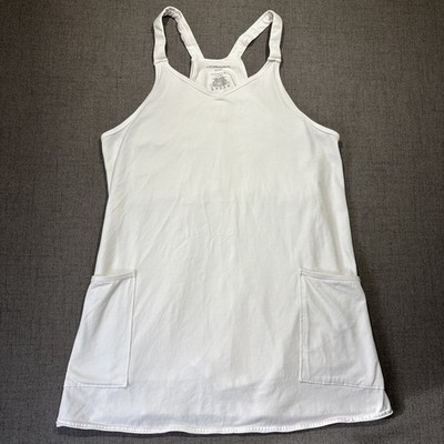 Sincerely Jules Active White Racerback Pocket Dress Lightweight Cotton Blend