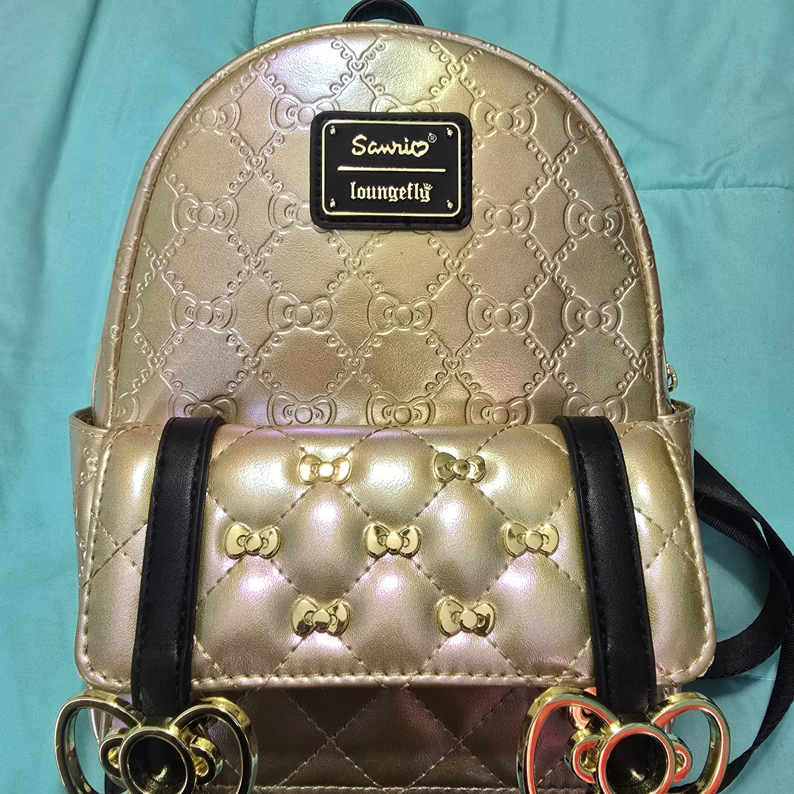 Loungefly Hello Kitty 50th Anniversary Gold Mini Backpack
