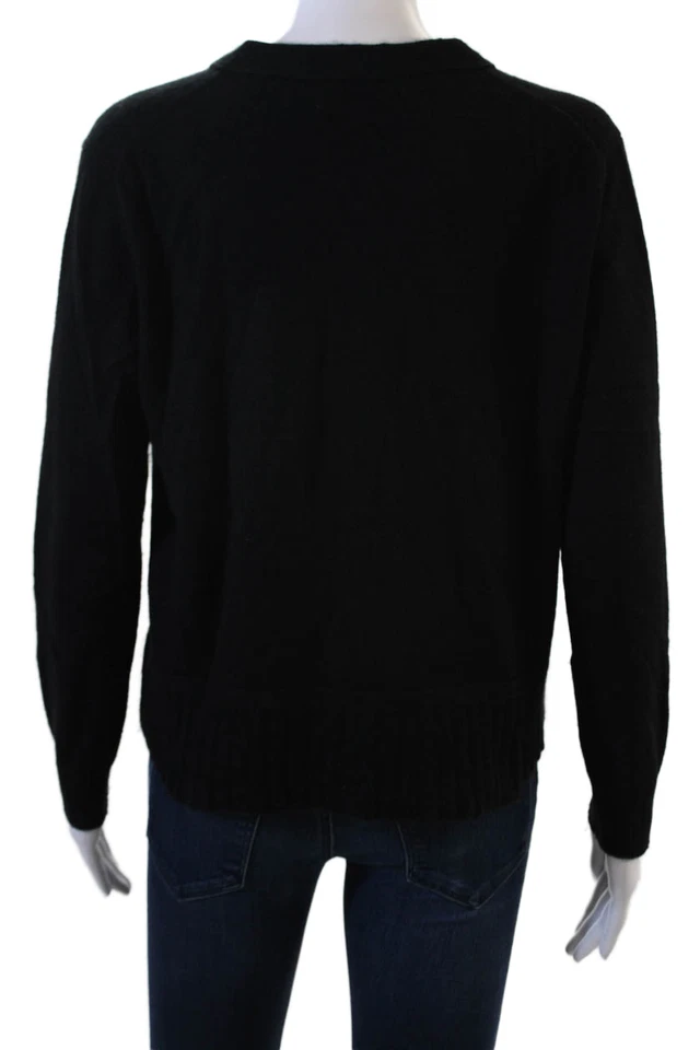 Cárdigan para mujer Inhabit negro 100 % cachemir botón cuello redondo talla S Foto 3 de 4