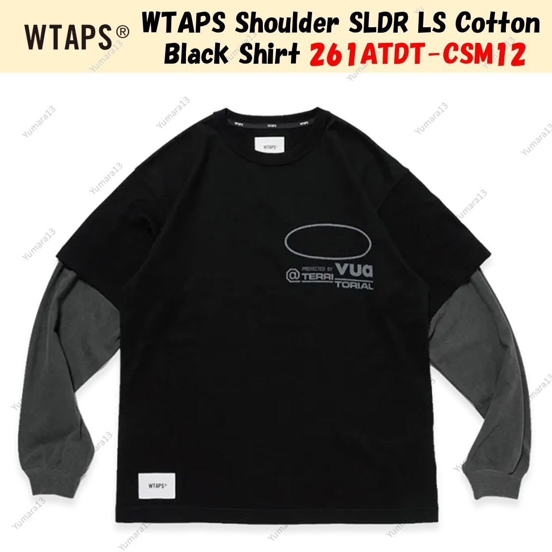 WTAPS Shoulder SLDR LS Cotton Black Shirt 261ATDT-CSM12 | eBay