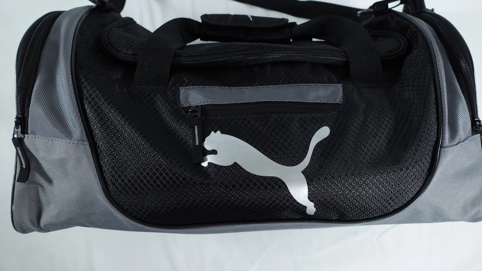 Bolso de Gimnasio Puma Lona Negro Gris 21x11x11 Deportes Viaje Correa para el Hombro Foto 4 de 4
