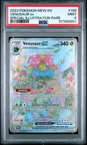 Venusaur EX 198/165 Special Illustration Rare 151 Pokemon PSA 9