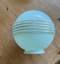 Vintage Art Deco Glass Light Globe Pale Green Ceiling Shade 1930s
