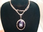 VINTAGE COSTUME SILVER TONE TWISTED ROPE CHAIN NECKLACE STAR LOCKET PENDANT — photo 6