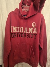 Champion Indiana Hoosiers IU Red Hoodie Sweatshirt Men's Size MED Gently Used