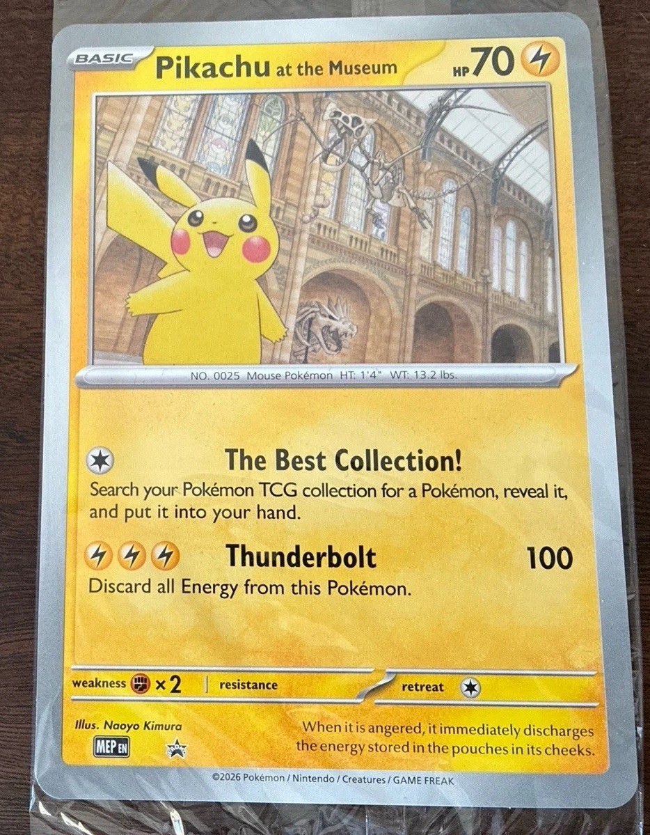 Pikachu At The Museum, Pokémon X Natural History Museum Jumbo Promo Pokémon Card