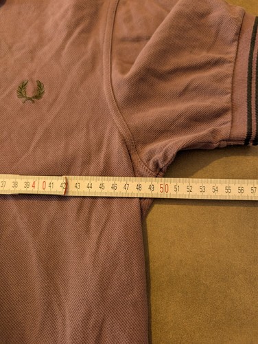 Fred Perry Polo Shirt Mens Size Medium Short Sleeve Purple Lilac Twin Tipped - Picture 8 of 9