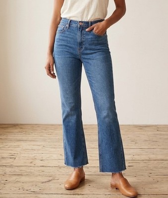 J. Crew Slim Demi Boot Women s Size 30 High Rise Wide Leg Jeans Blue Wash Denim