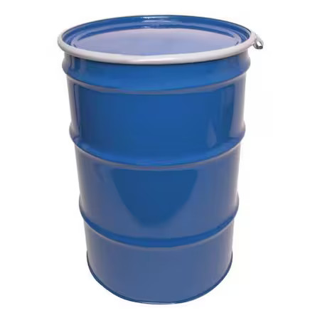 Zoro Select Oh55-3R-Mblu Open Head Transport Drum, Steel, 55 Gal, Lined, Blue,