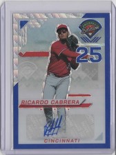 2025 Panini Prospect Edition Holo Auto Prizm Blue Wave #195 Ricardo Cabrera  /75