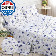 Sleepdown Cotton Bed Sheet Set - Lavender Twin Xl