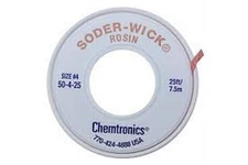 Chemtronics 50-4-25 Soder-Wick Rosin De-Soldering Braid, 0.110", 25'