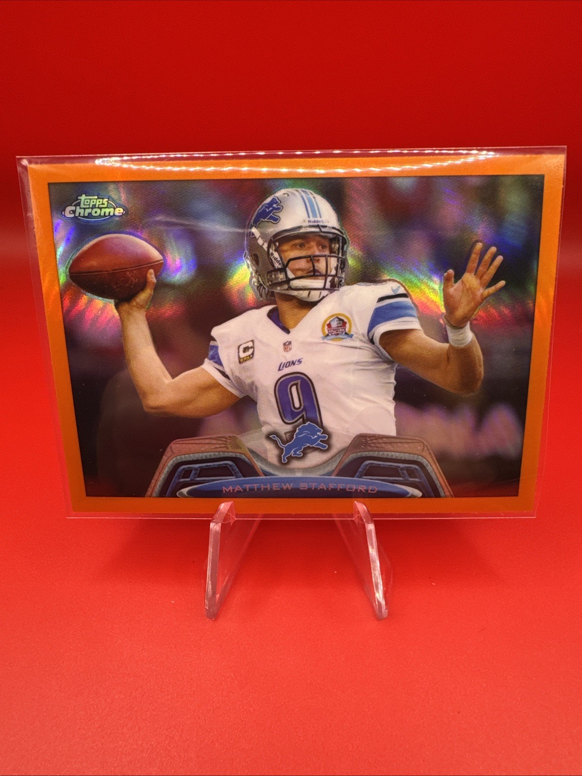 2013 Topps Chrome MATTHEW STAFFORD Orange Refractor Detroit Lions #140