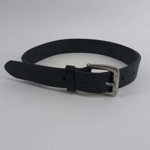 Old Navy Child's Black Genuine Leather Belt Girl Boy Unisex Silver tone Buckle - Picture 6 of 9