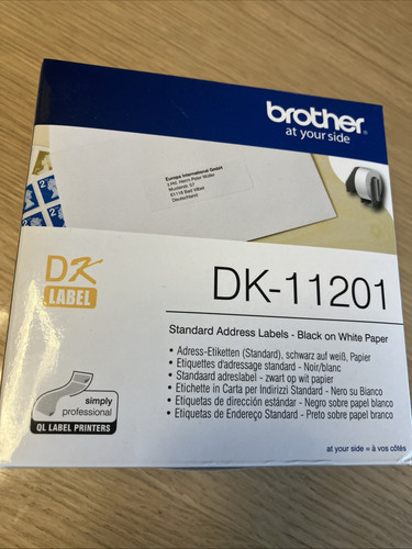 Brother DK-11201 - 1 rouleau de 400 étiquettes auto-adhésives (29 x 90 mm) - Photo 1/4