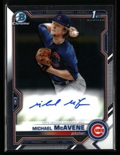 Michael McAvene 2021 Bowman Chrome Prospect Autograph Chicago Cubs 1st Auto