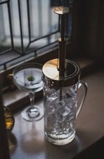 Hendricks Gin gold Mechanical Martini Mechanism mixer stirrer Glass & O. Box  