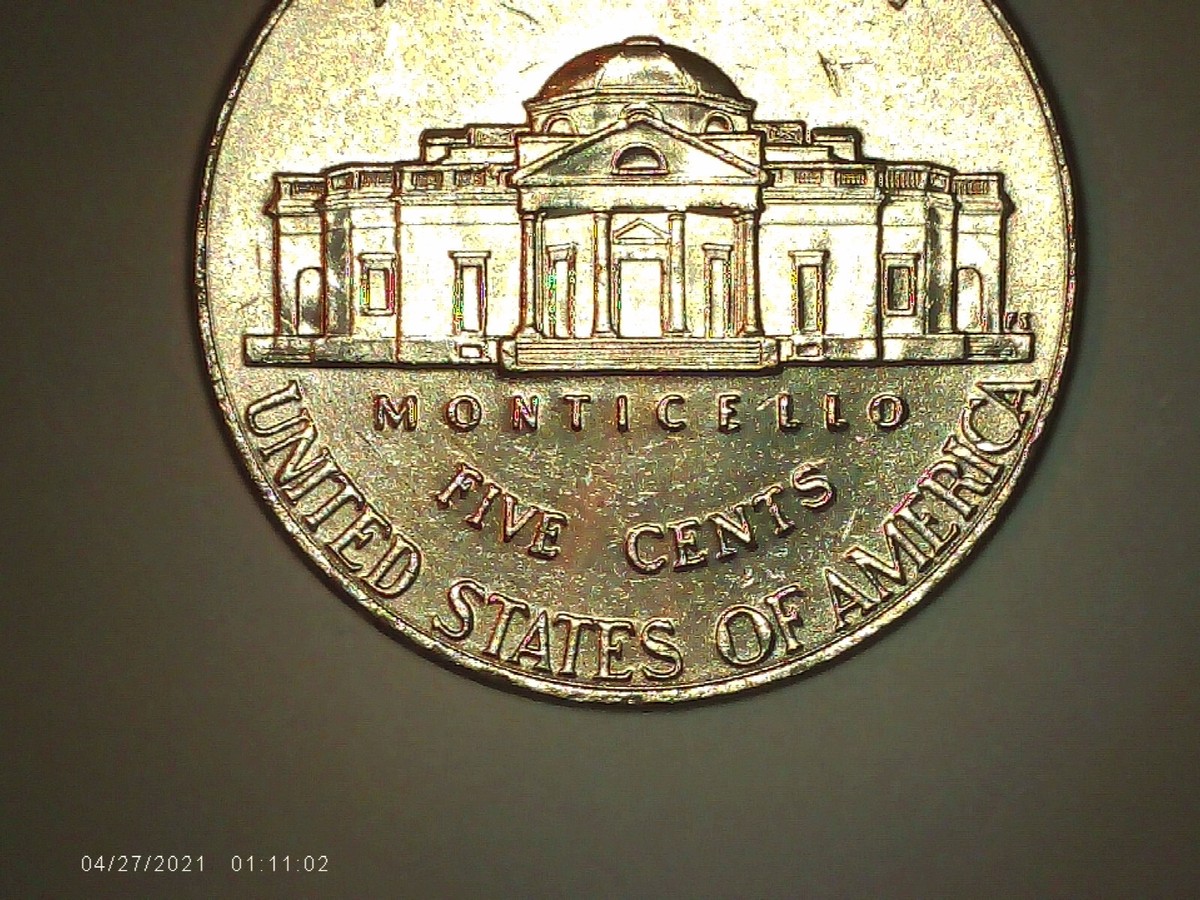 2021-D Jefferson nickel DDO, eye scar, five full steps, 5FS, gem