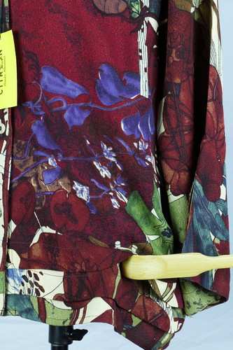 New Citron Santa Monica Blouse Top Jacket Oriental Asian Japanese Prints Silk ML - Picture 4 of 6