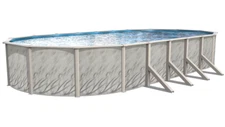 Scratch & Dent 12 x 24' x 52" Oval Above Ground Swimming Pool w/ Liner & Skimmer