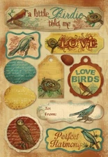 Scrapbooking Crafts KF Stickers Vintage Birds A Little Birdie Told Me Love Nest