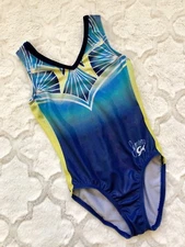 Simone Biles GK ELITE gymnastics Leotard RADIATING ULTRAMARINE Holotek Tank  CM