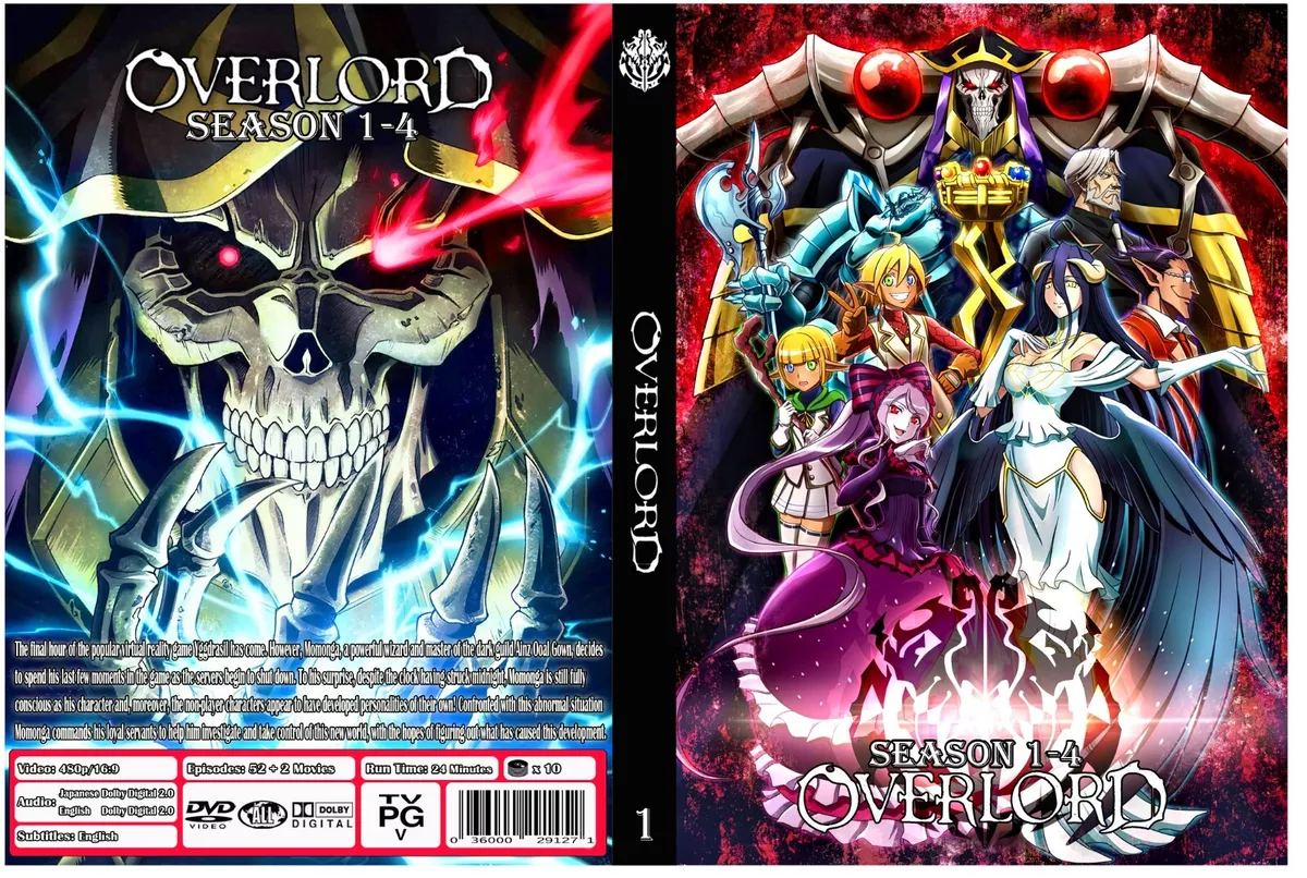 DVD Anime OVERLORD Season 1+2+3+4 Complete Series (1-52 + 2 Movies )  English Dub