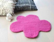 Cloud Rug, BRIGHT PINK Felt Rug, Nursery Baby Rug, Play Mat Kids Girl decoration
