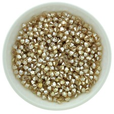 Preciosa Bicones, Golden Flare, 3mm 4mm 6mm Bicones