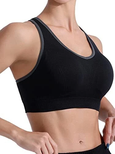 FITTIN Racerback Sports Bras for Women - Padded Seamless High Impact  Support for Yoga Gym Workout Fitness