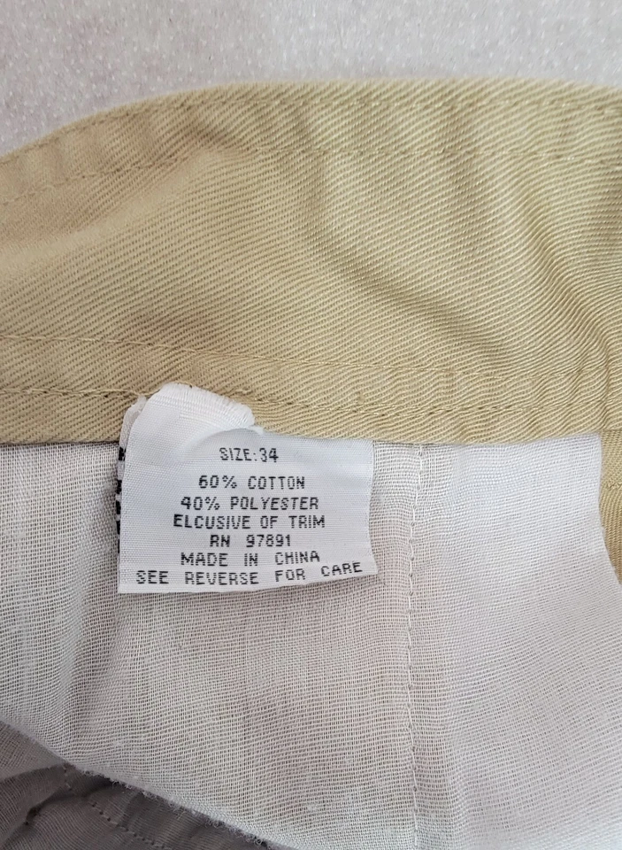 Pantalones Cortos de Carga Old Skool Para Hombres 34 Beige Caqui Patinador Sueltos Y2K Aire Libre Elastizados Foto 3 de 4