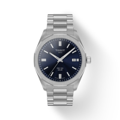 Tissot PRC 100 Solar Quartz 39mm Blue Dial Stainless Steel Watch T1514221104100