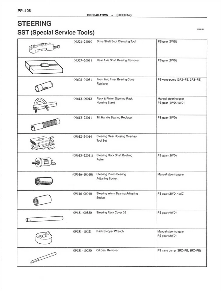 Toyota Tacoma 1998 libro manual de reparación de taller Foto 3 de 4