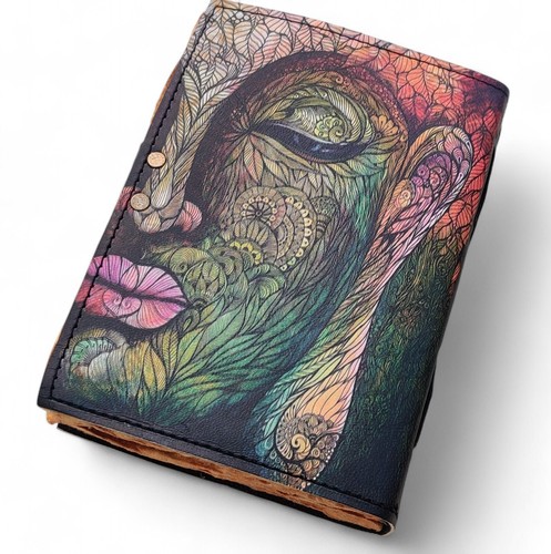 Boho Handarbeit künstlerisches Journal mit Buddha Design - 7x5 spirituelles Notizbuch - Bild 7 von 9