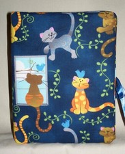 Many Cats Kitten Window Photo Album Handcrafted Holds 100 4"X6" NEW Dk Blue