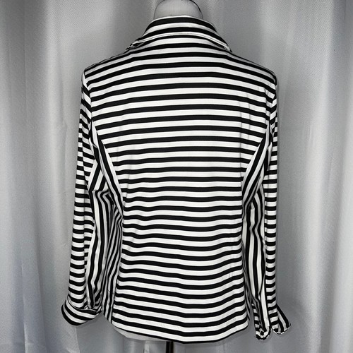 Erin London Striped Flip Cuff Jacket Med - Picture 6 of 10