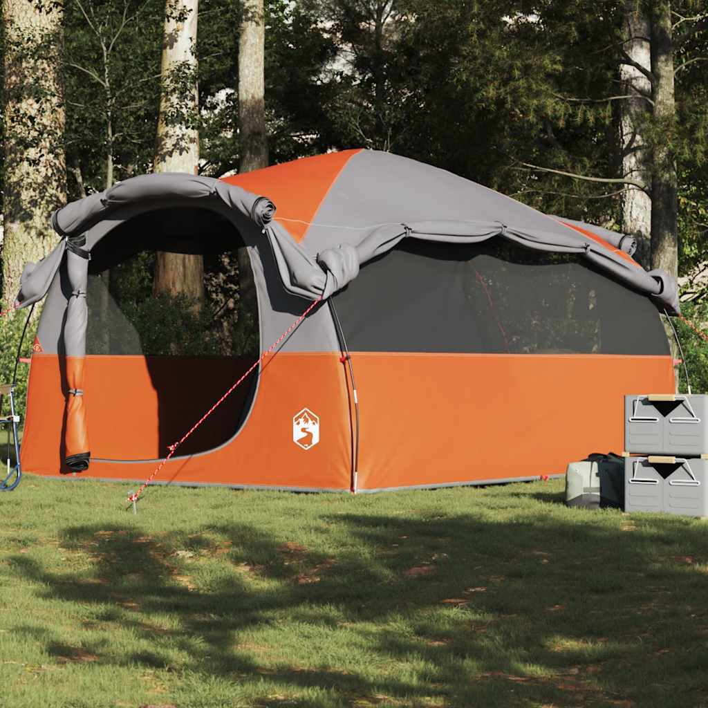 Famiglia Tenda Tunnel 6-Person Grigio e Arancione Impermeabile