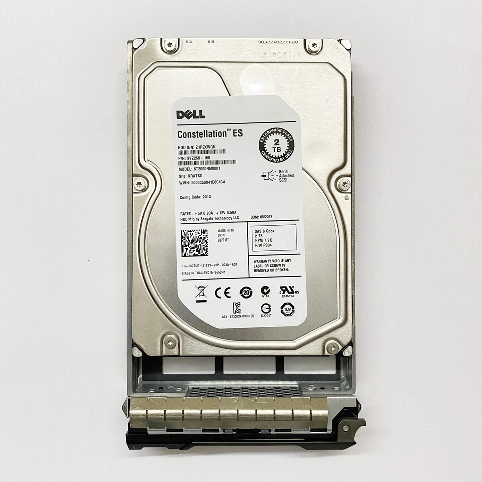 67TMT 067TMT Dell 2TB 7.2K RPM 6Gb/s 3.5" SAS Hard Drive ST2000NM0001 W/Caddy - Image 2 of 4