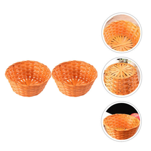  2 Pcs Easter Egg Basket Bamboo Chicken Festival Baskets Woven - Picture 1 of 12