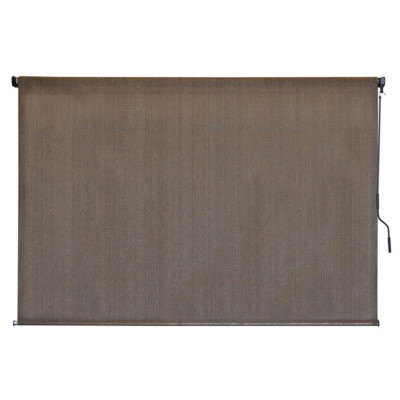 96''W x 72''L Exterior Patio Roller Blind Window Sun Shade Outdoor Porch Driftwood
