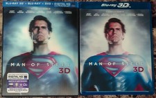 Superman Man of Steel 3D Blu-ray DVD Digital 4-Disc Set w Lenticular Slipcover