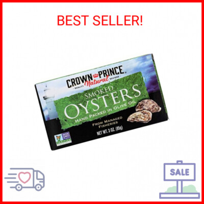 Crown Prince Natural Smoked Oysters in Pure Olive Oil, 3 Ounce