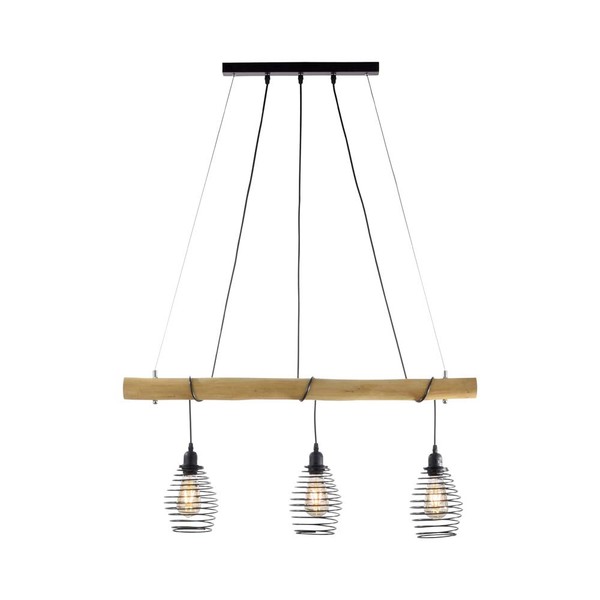 HäNgelampe Pendellampe Holzlampe HöHenverstellbar Spiral Esszimmerlampe H 120Cm-image