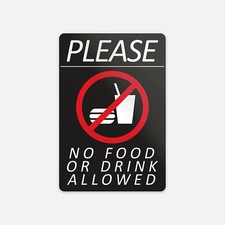 Please No Food Or Drink Allowed Vinyl Sticker Decal