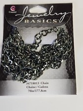 Cousin-Jewelry Basics Metal Chain 1/Pkg Gunmetal 9x6mm Oval 70"