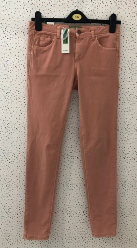 NEW United Colors Of Benetton Super Skinny Push Up Salmon Pink Jeans Waist  27 | eBay