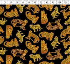 Edredón digital de leopardo Earth Song Laurel Burch vendido por 1/2 yarda #4022-3M