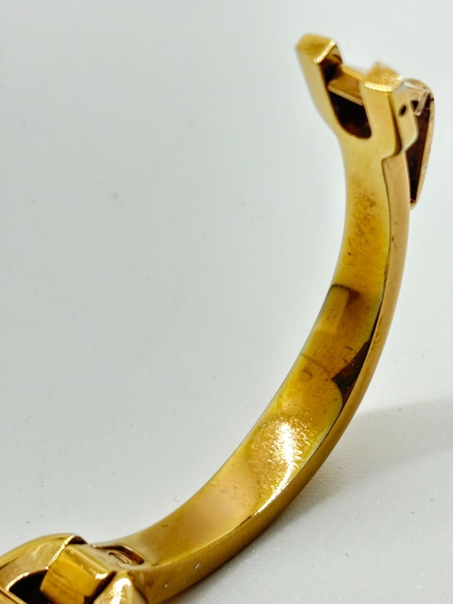 Exc+5] GUCCI 6800L Gold Bangle Watch GG Dial Vintage Watch